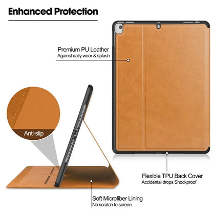 For iPad 10.2 (2019) / (2020) / (2021) Case PU Leather Stand Auto Wake / Sleep Tablet Cover with Card Holder