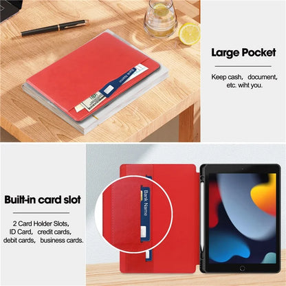 For iPad 10.2 (2019) / (2020) / (2021) Case PU Leather Stand Auto Wake / Sleep Tablet Cover with Card Holder