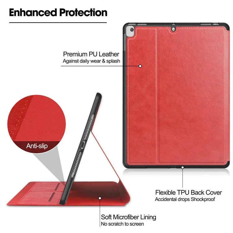 For iPad 10.2 (2019) / (2020) / (2021) Case PU Leather Stand Auto Wake / Sleep Tablet Cover with Card Holder