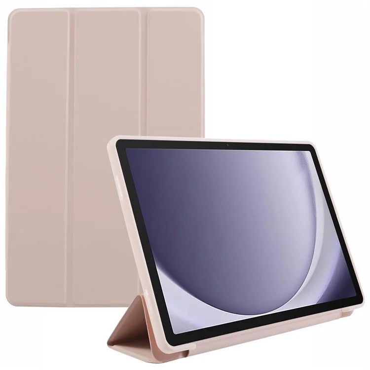 For Samsung Galaxy Tab A9+ Tri-fold Stand Cover PU Leather Honeycomb Texture Tablet Case