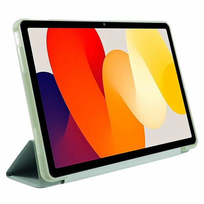 For Xiaomi Redmi Pad SE PU Leather Case Tri-fold Stand Honeycomb Texture Protective Tablet Cover