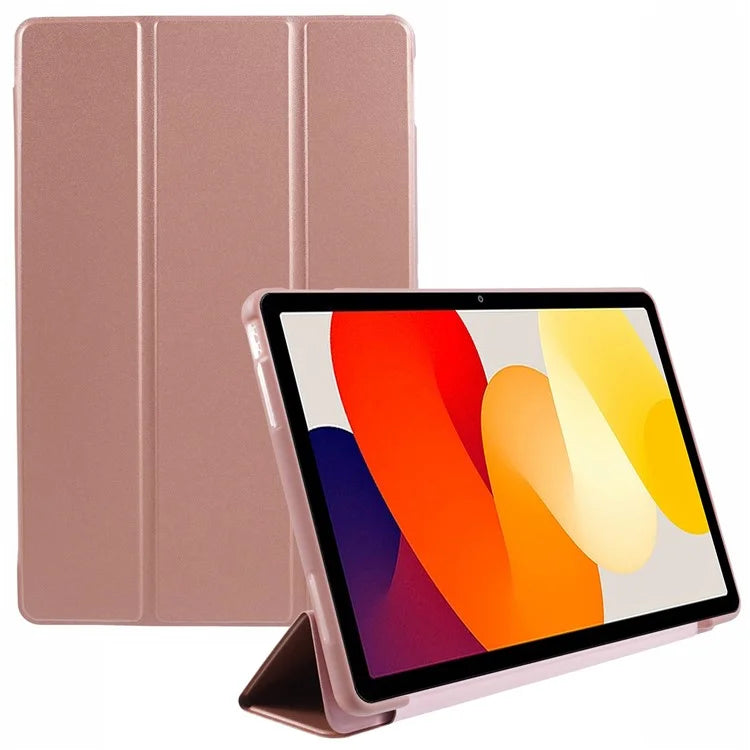 For Xiaomi Redmi Pad SE PU Leather Case Tri-fold Stand Honeycomb Texture Protective Tablet Cover