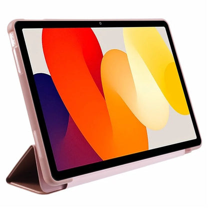 For Xiaomi Redmi Pad SE PU Leather Case Tri-fold Stand Honeycomb Texture Protective Tablet Cover