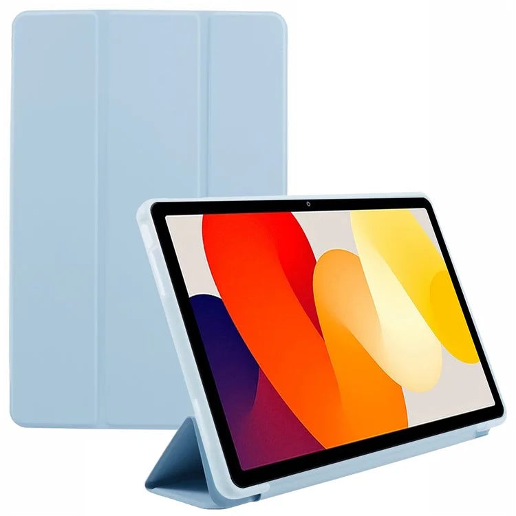 For Xiaomi Redmi Pad SE PU Leather Case Tri-fold Stand Honeycomb Texture Protective Tablet Cover
