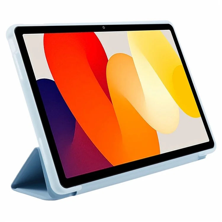 For Xiaomi Redmi Pad SE PU Leather Case Tri-fold Stand Honeycomb Texture Protective Tablet Cover