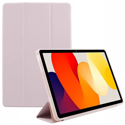 For Xiaomi Redmi Pad SE PU Leather Case Tri-fold Stand Honeycomb Texture Protective Tablet Cover