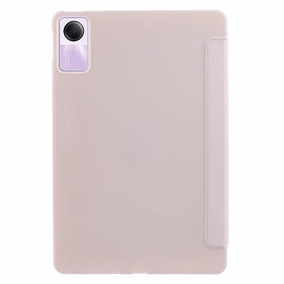 For Xiaomi Redmi Pad SE PU Leather Case Tri-fold Stand Honeycomb Texture Protective Tablet Cover
