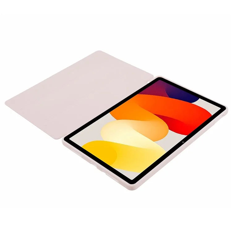 For Xiaomi Redmi Pad SE PU Leather Case Tri-fold Stand Honeycomb Texture Protective Tablet Cover