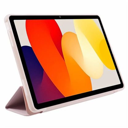 For Xiaomi Redmi Pad SE PU Leather Case Tri-fold Stand Honeycomb Texture Protective Tablet Cover
