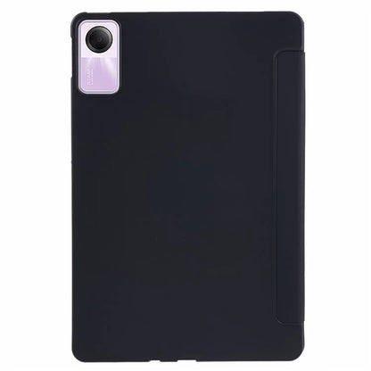 For Xiaomi Redmi Pad SE PU Leather Case Tri-fold Stand Honeycomb Texture Protective Tablet Cover