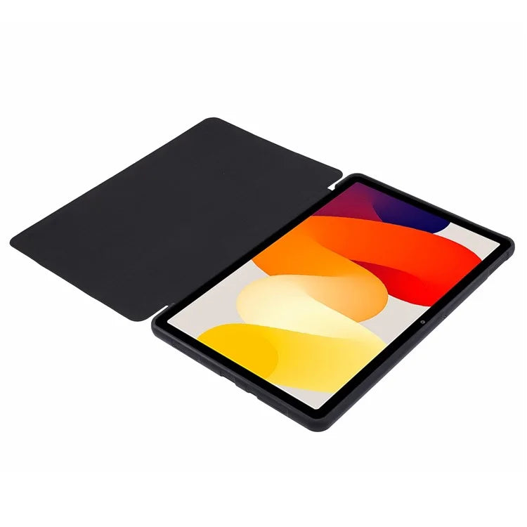 For Xiaomi Redmi Pad SE PU Leather Case Tri-fold Stand Honeycomb Texture Protective Tablet Cover