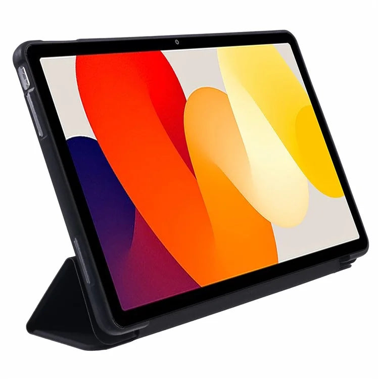 For Xiaomi Redmi Pad SE PU Leather Case Tri-fold Stand Honeycomb Texture Protective Tablet Cover