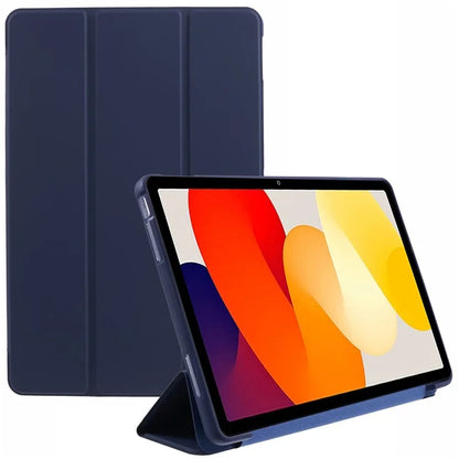 For Xiaomi Redmi Pad SE PU Leather Case Tri-fold Stand Honeycomb Texture Protective Tablet Cover