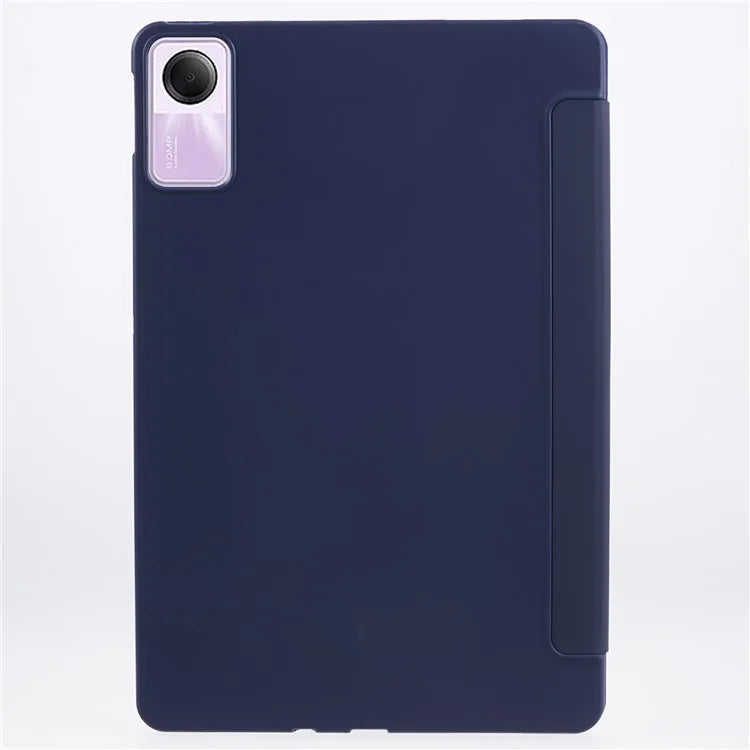 For Xiaomi Redmi Pad SE PU Leather Case Tri-fold Stand Honeycomb Texture Protective Tablet Cover