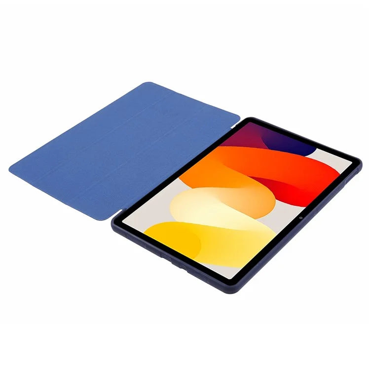 For Xiaomi Redmi Pad SE PU Leather Case Tri-fold Stand Honeycomb Texture Protective Tablet Cover