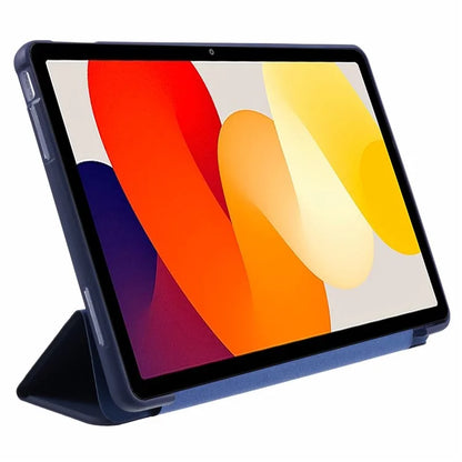 For Xiaomi Redmi Pad SE PU Leather Case Tri-fold Stand Honeycomb Texture Protective Tablet Cover