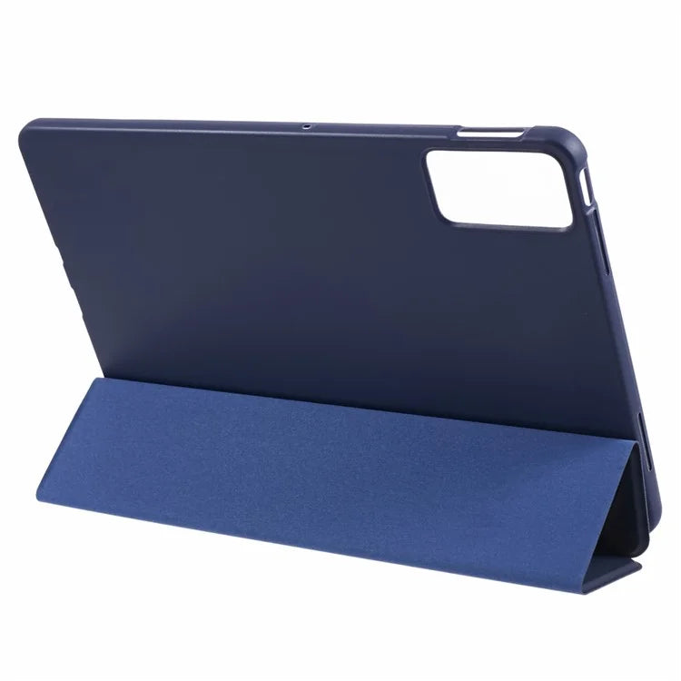For Xiaomi Redmi Pad SE PU Leather Case Tri-fold Stand Honeycomb Texture Protective Tablet Cover
