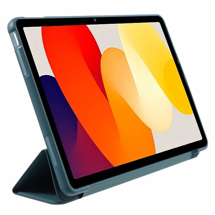 For Xiaomi Redmi Pad SE PU Leather Case Tri-fold Stand Honeycomb Texture Protective Tablet Cover
