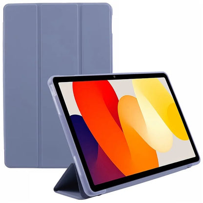 For Xiaomi Redmi Pad SE PU Leather Case Tri-fold Stand Honeycomb Texture Protective Tablet Cover