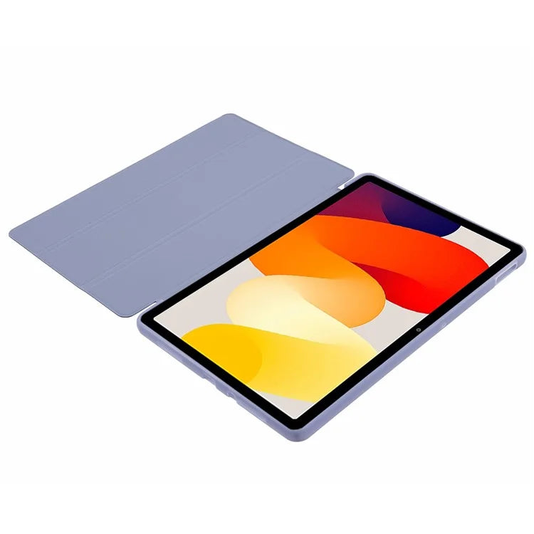 For Xiaomi Redmi Pad SE PU Leather Case Tri-fold Stand Honeycomb Texture Protective Tablet Cover