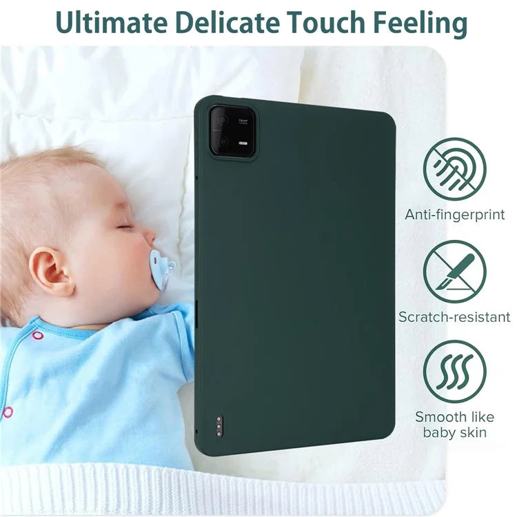 For Xiaomi Pad 6 Case Four Corners Airbag Skin-touch TPU Tablet Coverish Green