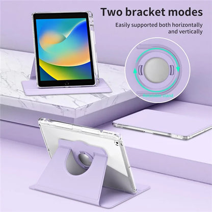 For iPad 10.2 (2021) / (2019) / (2020) Kickstand Case PU+Acrylic Detachable Tablet Cover