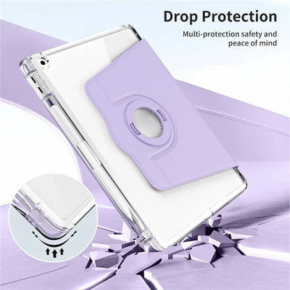 For iPad 10.2 (2021) / (2019) / (2020) Kickstand Case PU+Acrylic Detachable Tablet Cover