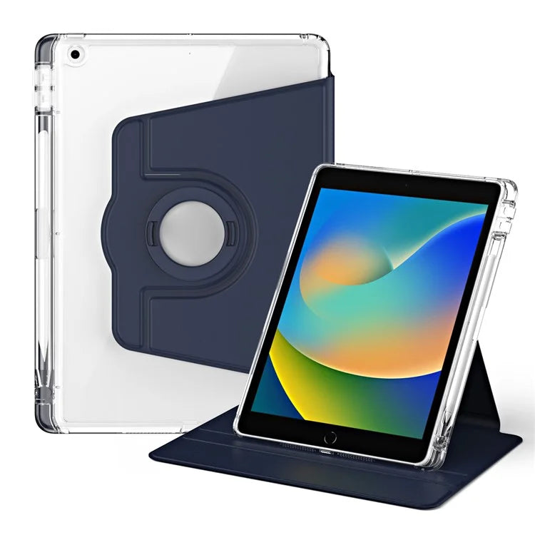 For iPad 10.2 (2021) / (2019) / (2020) Kickstand Case PU+Acrylic Detachable Tablet Cover