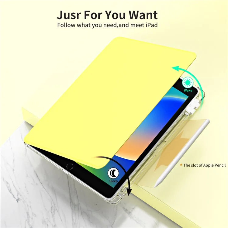 For iPad 10.2 (2021) / (2019) / (2020) Kickstand Case PU+Acrylic Detachable Tablet Cover