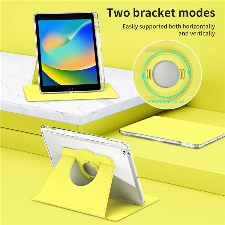 For iPad 10.2 (2021) / (2019) / (2020) Kickstand Case PU+Acrylic Detachable Tablet Cover