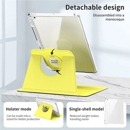 For iPad 10.2 (2021) / (2019) / (2020) Kickstand Case PU+Acrylic Detachable Tablet Cover