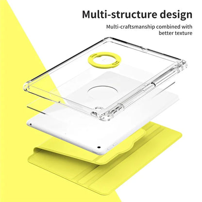 For iPad 10.2 (2021) / (2019) / (2020) Kickstand Case PU+Acrylic Detachable Tablet Cover