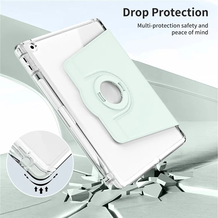 For iPad 10.2 (2021) / (2019) / (2020) Kickstand Case PU+Acrylic Detachable Tablet Cover