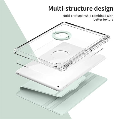 For iPad 10.2 (2021) / (2019) / (2020) Kickstand Case PU+Acrylic Detachable Tablet Cover