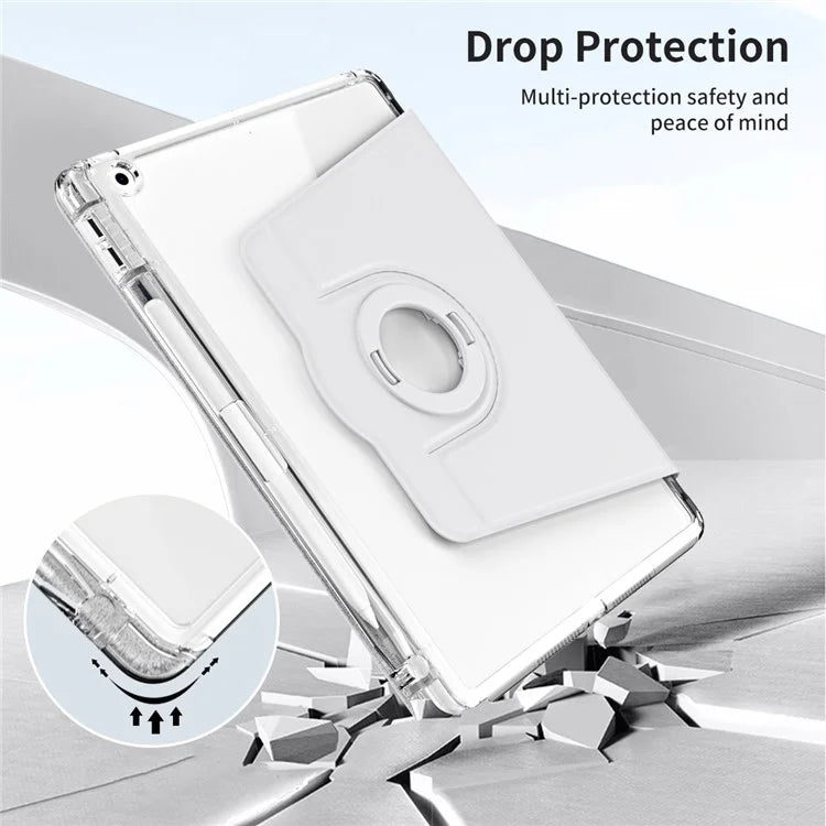 For iPad 10.2 (2021) / (2019) / (2020) Kickstand Case PU+Acrylic Detachable Tablet Cover