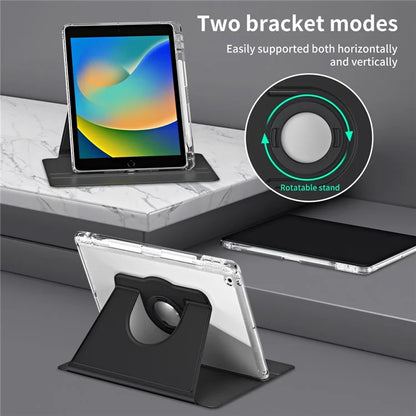 For iPad 10.2 (2021) / (2019) / (2020) Kickstand Case PU+Acrylic Detachable Tablet Cover