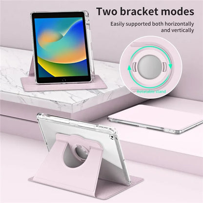 For iPad 10.2 (2021) / (2019) / (2020) Kickstand Case PU+Acrylic Detachable Tablet Cover