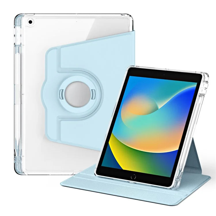 For iPad 10.2 (2021) / (2019) / (2020) Kickstand Case PU+Acrylic Detachable Tablet Cover