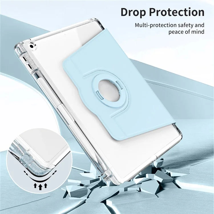 For iPad 10.2 (2021) / (2019) / (2020) Kickstand Case PU+Acrylic Detachable Tablet Cover