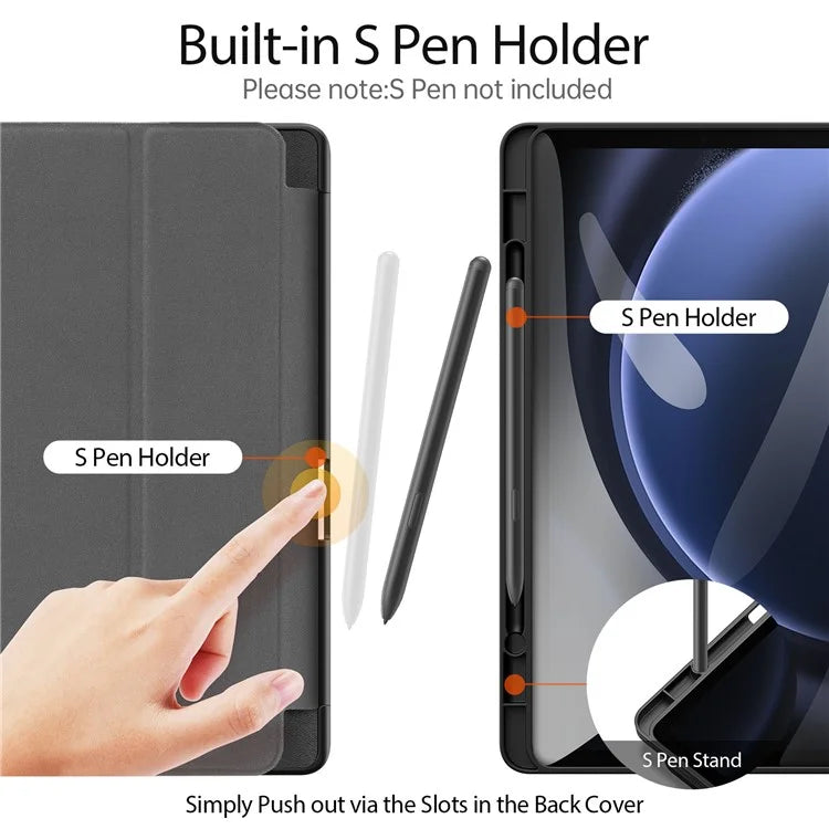DUX DUCIS Domo Series for Samsung Galaxy Tab S9 FE Case Tri-fold Stand Leather Smart Folio Tablet Case