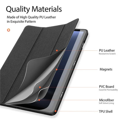 DUX DUCIS Domo Series for Samsung Galaxy Tab S9 FE Case Tri-fold Stand Leather Smart Folio Tablet Case