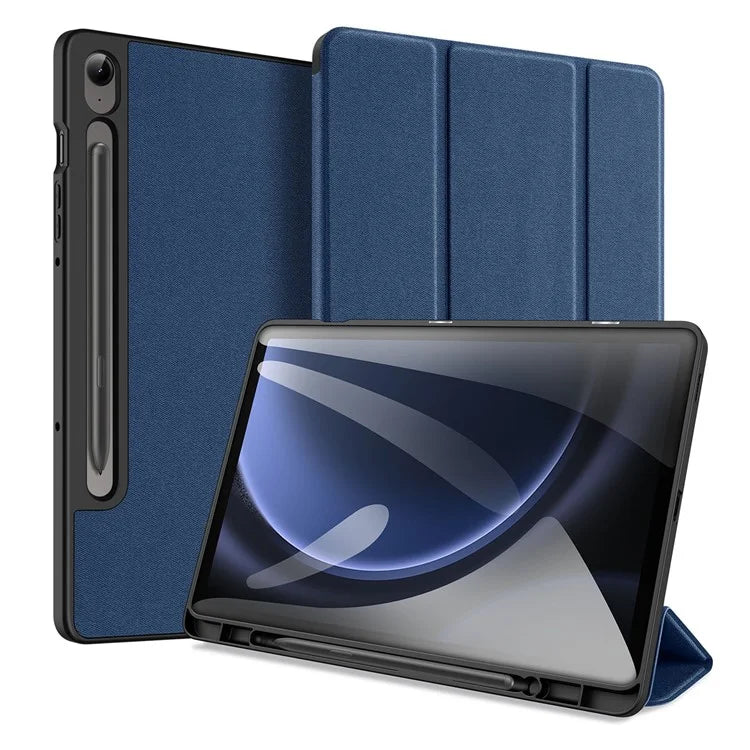 DUX DUCIS Domo Series for Samsung Galaxy Tab S9 FE Case Tri-fold Stand Leather Smart Folio Tablet Case