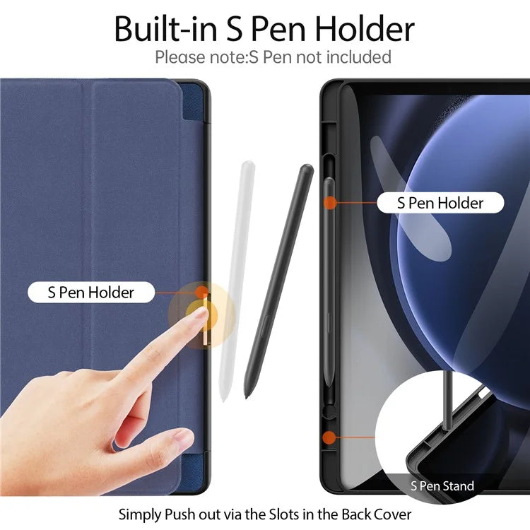 DUX DUCIS Domo Series for Samsung Galaxy Tab S9 FE Case Tri-fold Stand Leather Smart Folio Tablet Case
