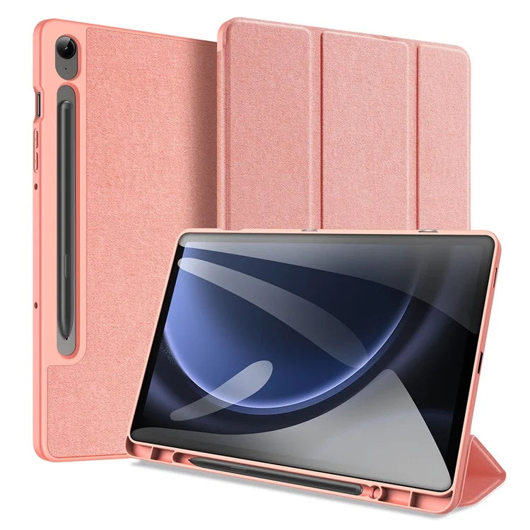 DUX DUCIS Domo Series for Samsung Galaxy Tab S9 FE Case Tri-fold Stand Leather Smart Folio Tablet Case
