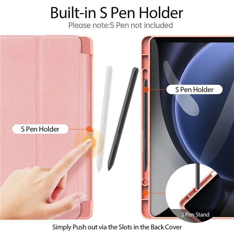 DUX DUCIS Domo Series for Samsung Galaxy Tab S9 FE Case Tri-fold Stand Leather Smart Folio Tablet Case