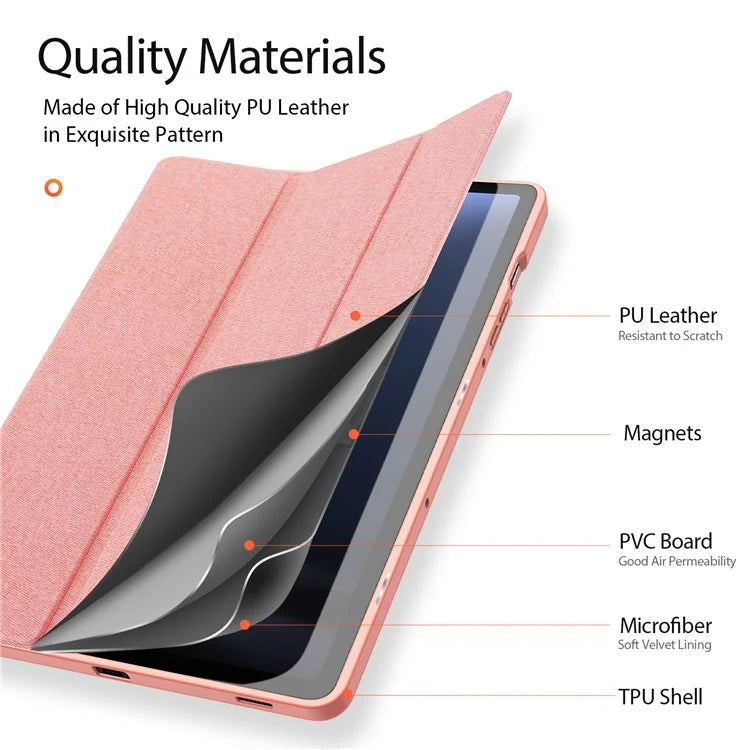 DUX DUCIS Domo Series for Samsung Galaxy Tab S9 FE Case Tri-fold Stand Leather Smart Folio Tablet Case