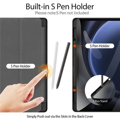DUX DUCIS Domo Series for Samsung Galaxy Tab S9 FE+ Tri-fold Stand Case Leather Business Smart Tablet Cover