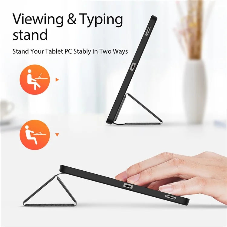 DUX DUCIS Domo Series for Samsung Galaxy Tab S9 FE+ Tri-fold Stand Case Leather Business Smart Tablet Cover