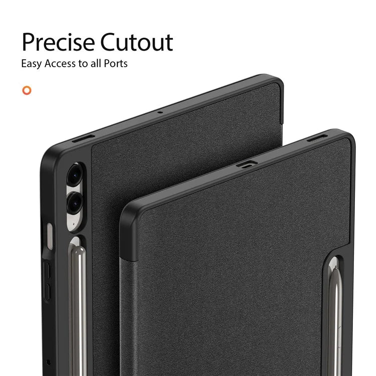 DUX DUCIS Domo Series for Samsung Galaxy Tab S9 FE+ Tri-fold Stand Case Leather Business Smart Tablet Cover