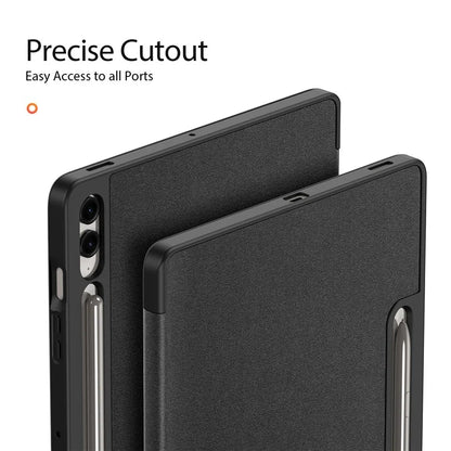 DUX DUCIS Domo Series for Samsung Galaxy Tab S9 FE+ Tri-fold Stand Case Leather Business Smart Tablet Cover